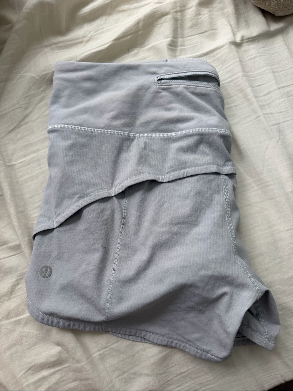 lululemon athletica Light Gray Performance Skort with Zip Pocket